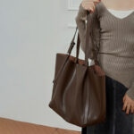 Fourre-tout en cuir véritable vintage pour femmes