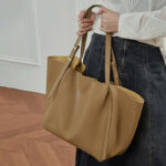 Fourre-tout en cuir véritable vintage pour femmes