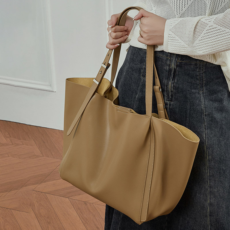 Fourre-tout en cuir véritable vintage pour femmes