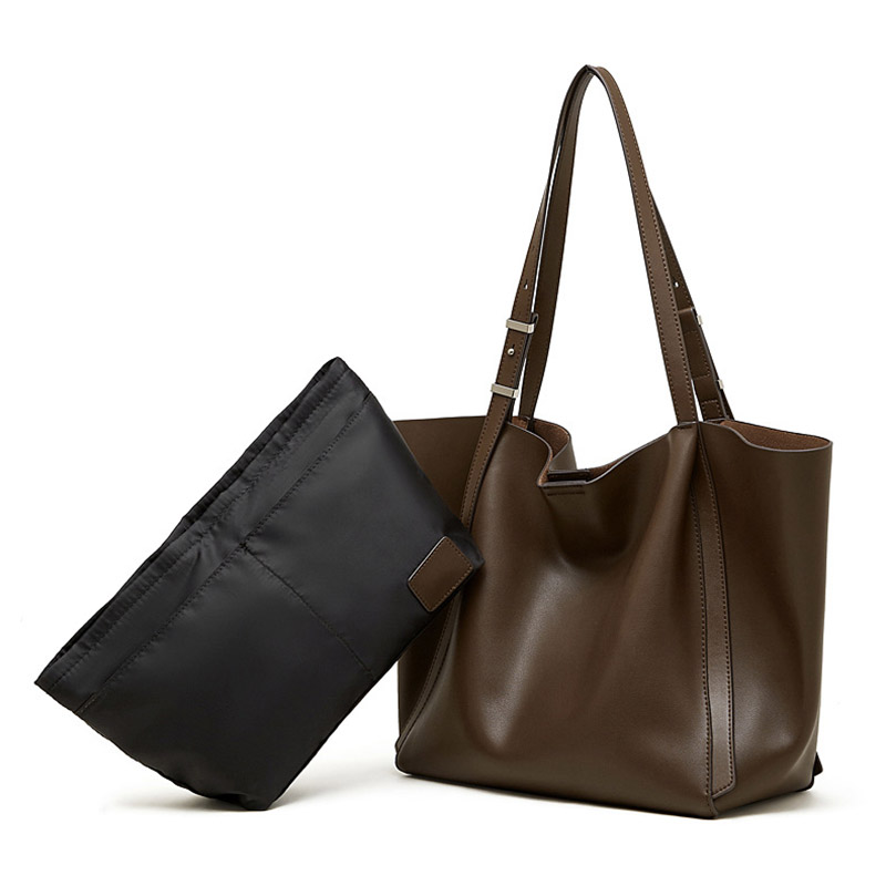 Fourre-tout en cuir véritable vintage pour femmes