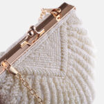 Pochette de soirée pour femmes avec perles de coquillage faites à la main