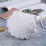 Pochette de soirée pour femmes avec perles de coquillage faites à la main