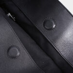 Women's Large Full-Grain Cowhide Leather Minimalist Buckle Shoulder Tote Bag With Mini Pouch