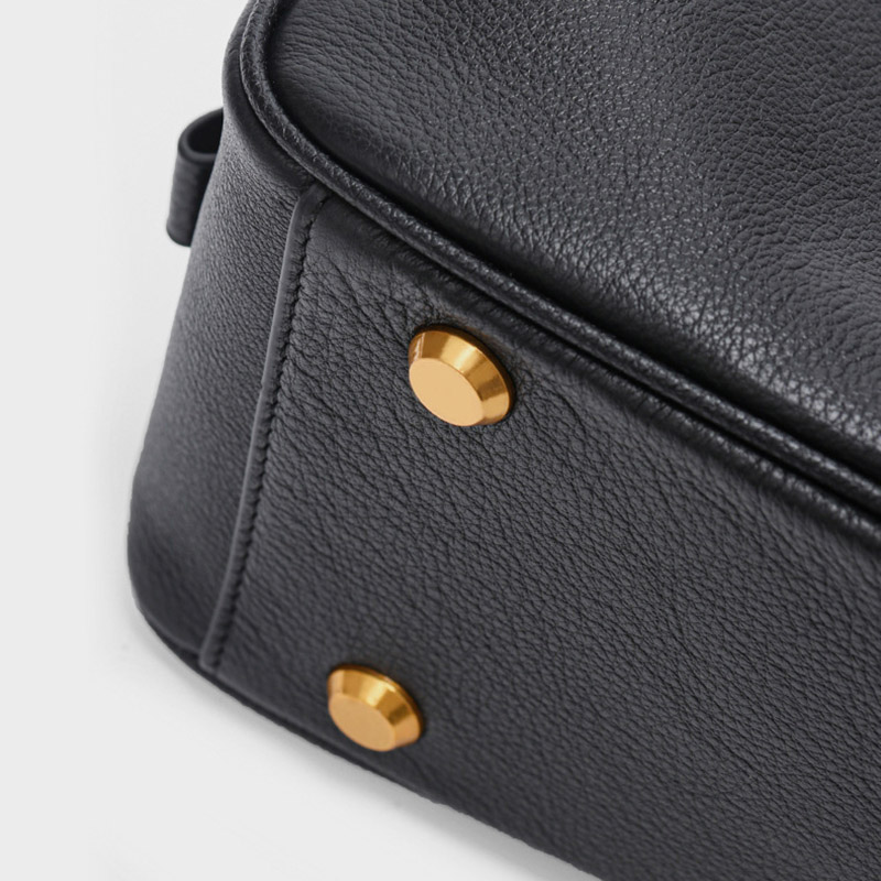 Damen Leder Boston Schultertasche Baguette Tasche mit Reissverschluss