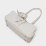 Damen Leder Boston Schultertasche Baguette Tasche mit Reissverschluss