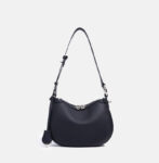 Sac hobo à bandoulière en cuir de vachette pleine fleur avec fermeture à glissière pour femmes