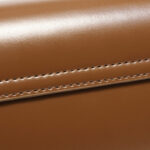 Women's Minimalist Split Leather Flap Turn Lock Baguette Bag with Crossbody Strap