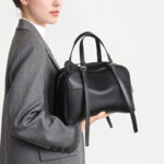 Women's Minimalist Top-Grain Leather Shoulder Boston Handbag