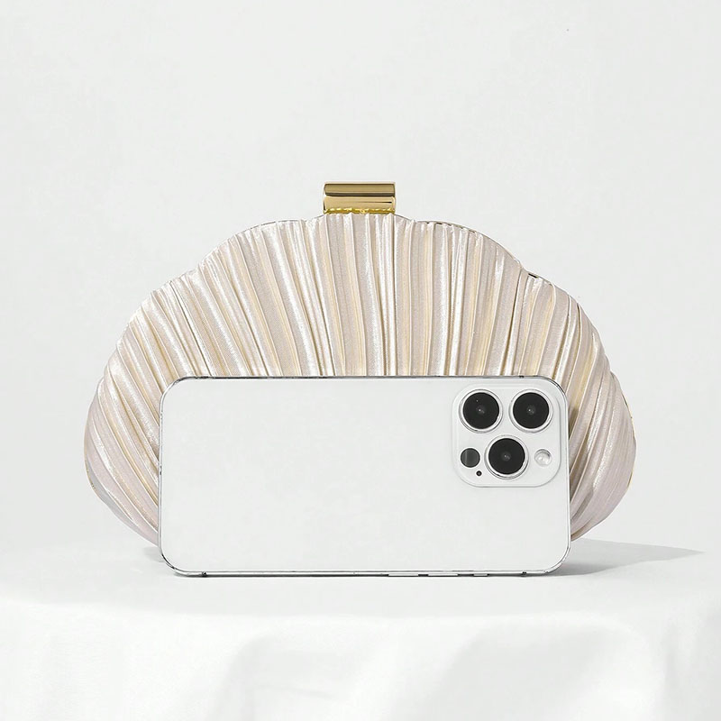 Pochette plissée Seashell pour femmes Sacs de soirée
