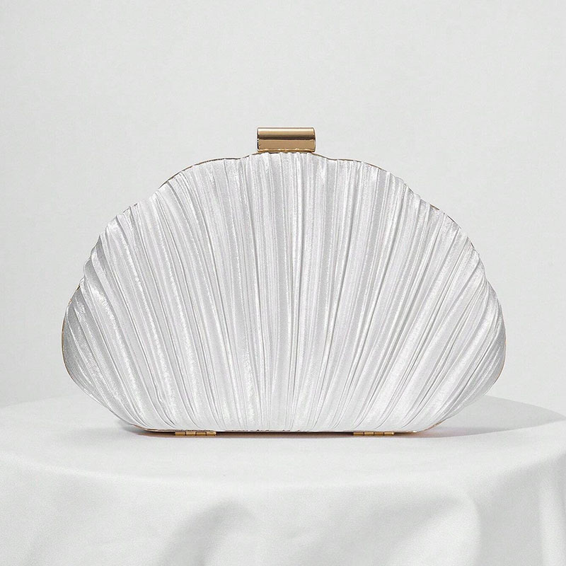 Pochette plissée Seashell pour femmes Sacs de soirée