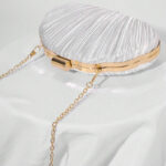 Pochette plissée Seashell pour femmes Sacs de soirée