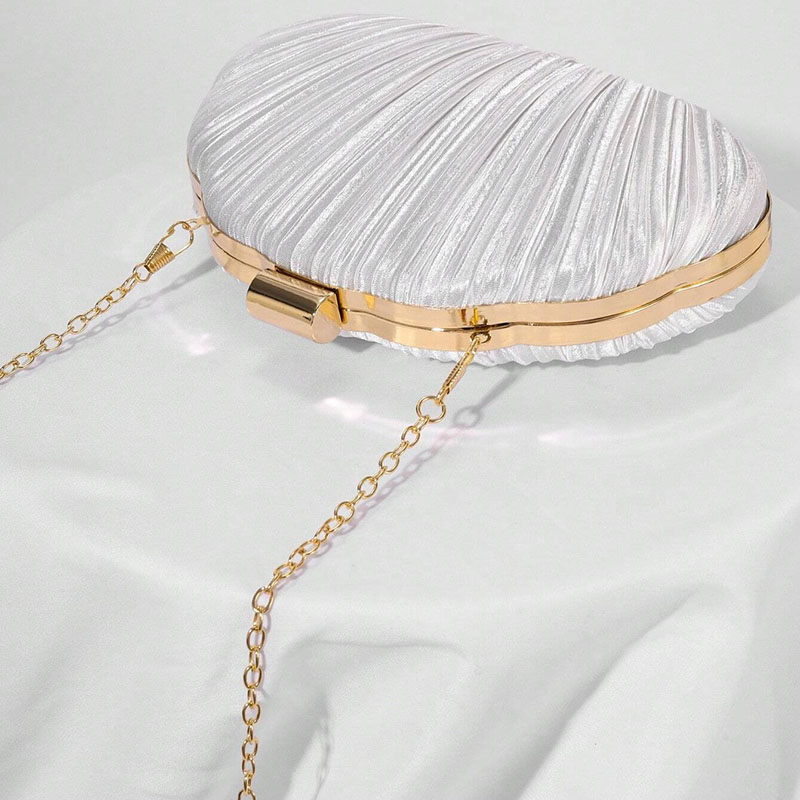 Pochette plissée Seashell pour femmes Sacs de soirée