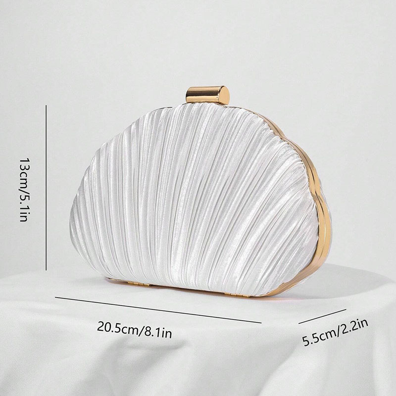 Pochette plissée Seashell pour femmes Sacs de soirée