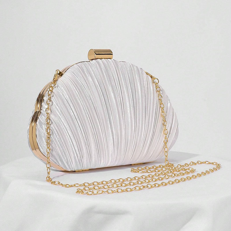 Pochette plissée Seashell pour femmes Sacs de soirée