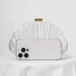 Pochette plissée Seashell pour femmes Sacs de soirée