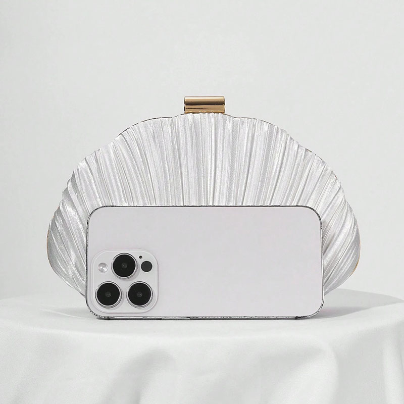 Pochette plissée Seashell pour femmes Sacs de soirée