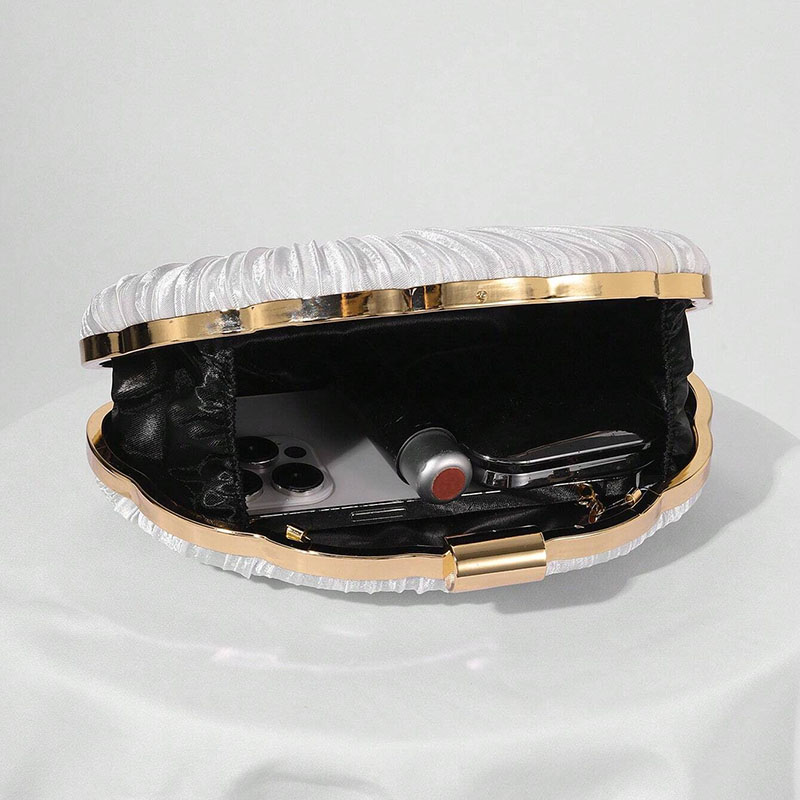 Pochette plissée Seashell pour femmes Sacs de soirée