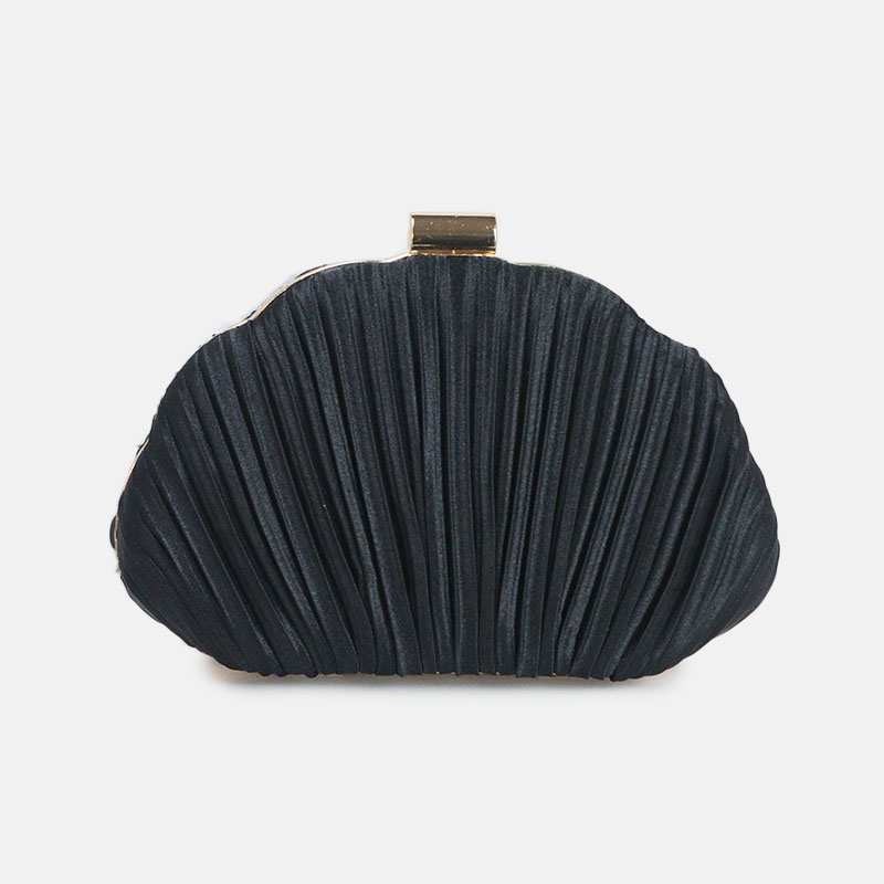 Women's Pleated Seashell Clutch Evening Bags