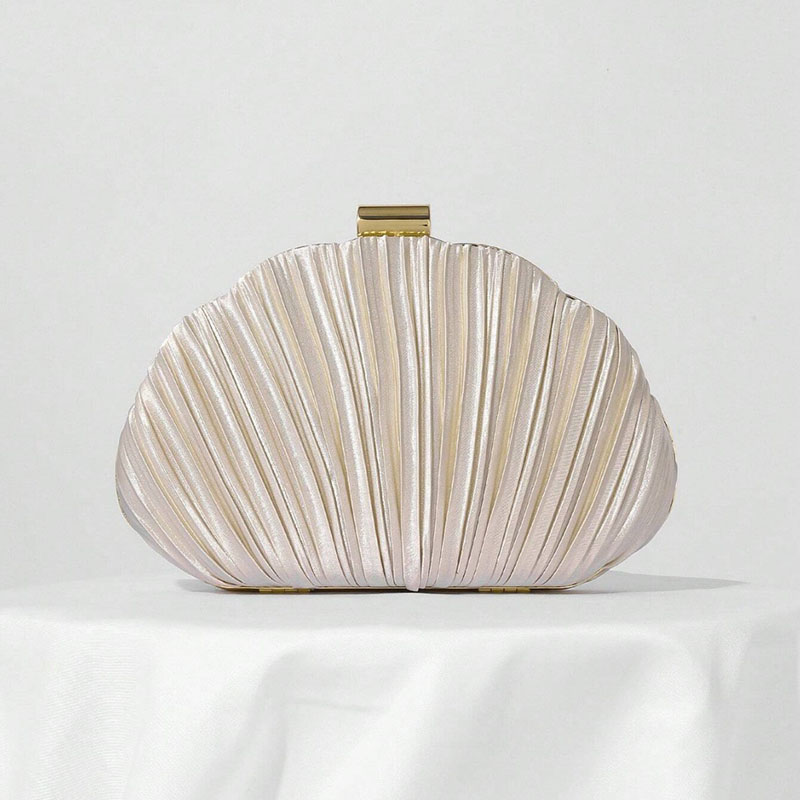 Pochette plissée Seashell pour femmes Sacs de soirée