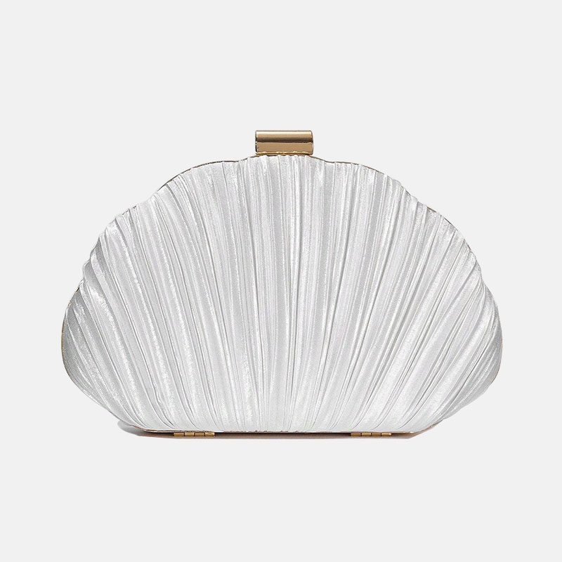 Pochette plissée Seashell pour femmes Sacs de soirée