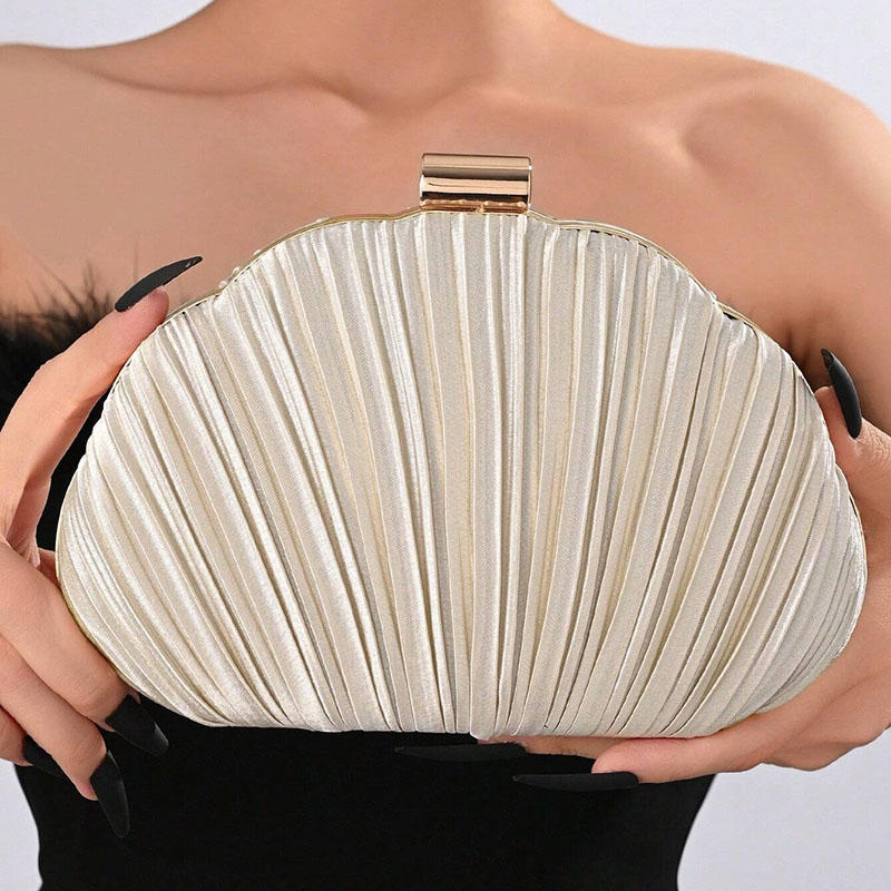 Pochette plissée Seashell pour femmes Sacs de soirée