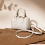 Gesteppte Damen Leder Crossbody Schulterriemen Top Handle Tasche mit Reissverschluss