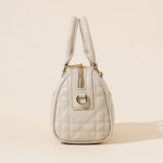Gesteppte Damen Leder Crossbody Schulterriemen Top Handle Tasche mit Reissverschluss