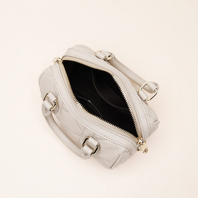 Gesteppte Damen Leder Crossbody Schulterriemen Top Handle Tasche mit Reissverschluss