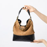 Women's Quilted Suede Split Leather Chain Crossbody Shoulder Hobo Bag in Gold Hardware