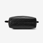 Women's Quilted Suede Split Leather Chain Crossbody Shoulder Hobo Bag in Gold Hardware