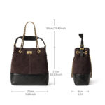 Women's Quilted Suede Split Leather Chain Crossbody Shoulder Hobo Bag in Gold Hardware
