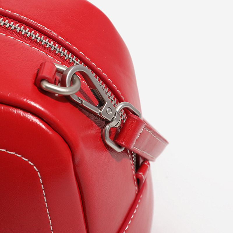 Sac à main en cuir ciré Vegan Boston verrouillé avec sangle pour le corps de la femme