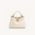 Petit sac en cuir Vegan Twist Lock Top Handle Crossbody Satchel Bag