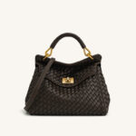 Petit sac en cuir Vegan Twist Lock Top Handle Crossbody Satchel Bag