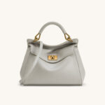 Petit sac en cuir Vegan Twist Lock Top Handle Crossbody Satchel Bag