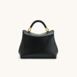 Petit sac en cuir Vegan Twist Lock Top Handle Crossbody Satchel Bag
