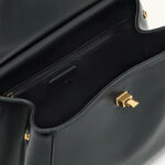 Petit sac en cuir Vegan Twist Lock Top Handle Crossbody Satchel Bag