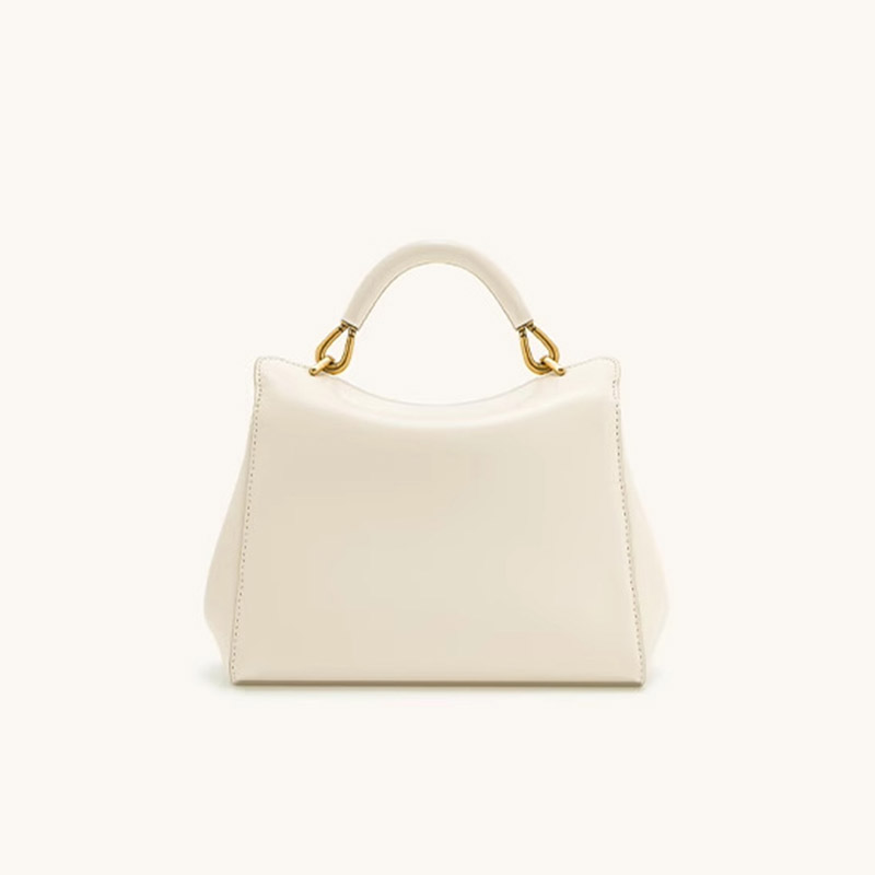 Petit sac en cuir Vegan Twist Lock Top Handle Crossbody Satchel Bag