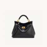 Petit sac en cuir Vegan Twist Lock Top Handle Crossbody Satchel Bag