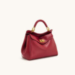 Petit sac en cuir Vegan Twist Lock Top Handle Crossbody Satchel Bag