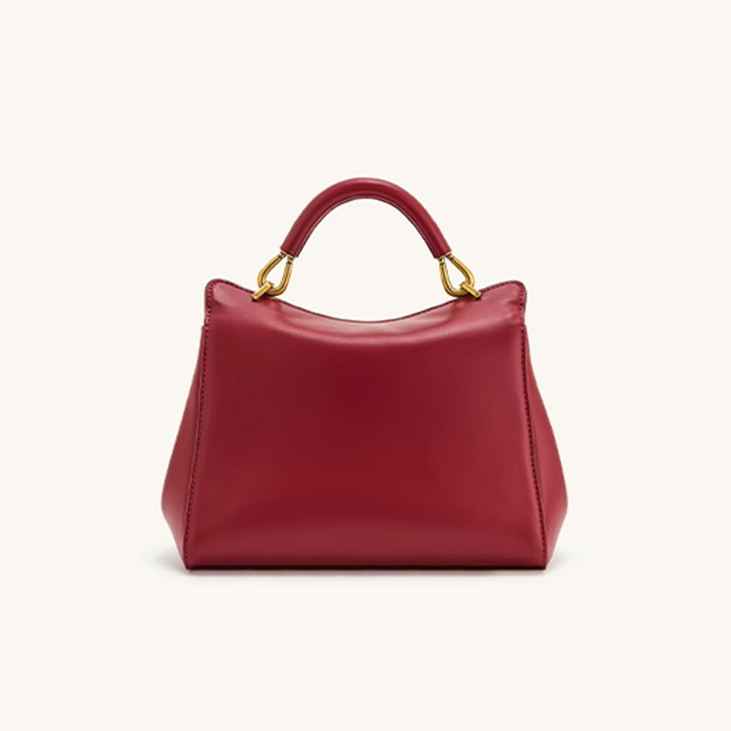 Petit sac en cuir Vegan Twist Lock Top Handle Crossbody Satchel Bag