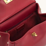 Petit sac en cuir Vegan Twist Lock Top Handle Crossbody Satchel Bag