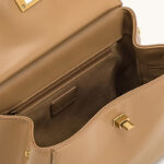 Petit sac en cuir Vegan Twist Lock Top Handle Crossbody Satchel Bag