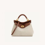 Petit sac en cuir Vegan Twist Lock Top Handle Crossbody Satchel Bag