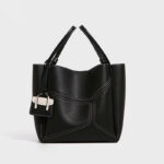 Women's Split Cowhide Leather Stitching Bucket Handbags