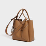 Women's Split Cowhide Leather Stitching Bucket Handbags