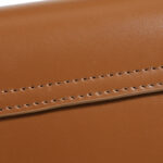 Women's Split Leather Minimalist Oval Flap Lock Crossbody Shoulder Saddle Handbag