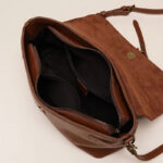 Sac à bandoulière à boucle en cuir de grain supérieur pour femmes