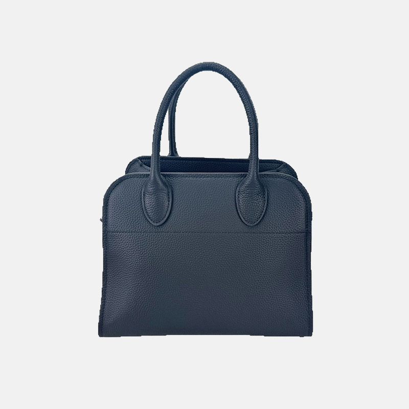 Women's Top-Grain Leather Minimalist Shoulder Tote Bag In Black