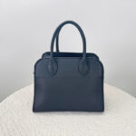 Women's Top-Grain Leather Minimalist Shoulder Tote Bag In Black